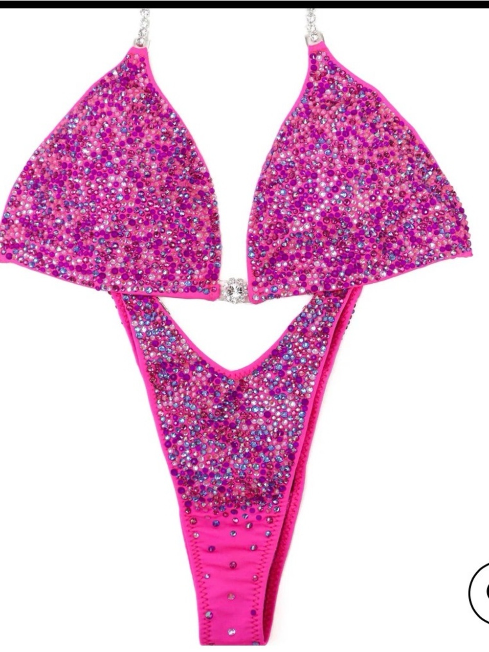 Crystal-Embellished Hot Pink ANGEL COMPETITION BIKINI figure suit BRAND NEW